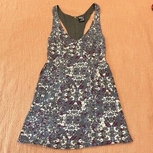 Patterned Mini Dress with long back zip